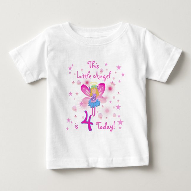 Little Angel 4th Birthday T-shirts and Gifts (Front)