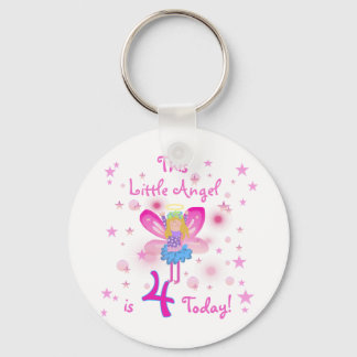 Little Angel 4th Birthday T-shirts and Gifts Keychain