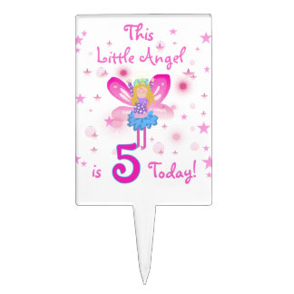 Little Angel 5th Birthday Cake Topper