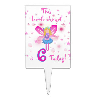 Little Angel 6th Birthday Cake Topper
