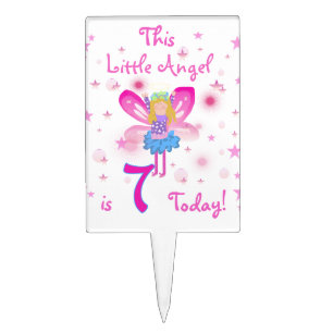 Little Angel 7th Birthday Cake Topper