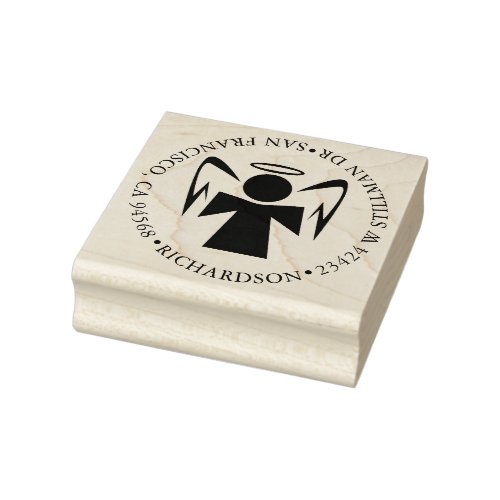 Little Angel and Address Rubber Stamp