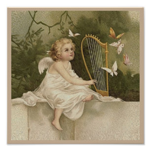 Little Angel and Butterflies Photo Print