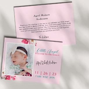 Little Angel Baby Photo Birth Announcement