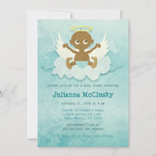 Little Angel _ Boy _ African American Invitation