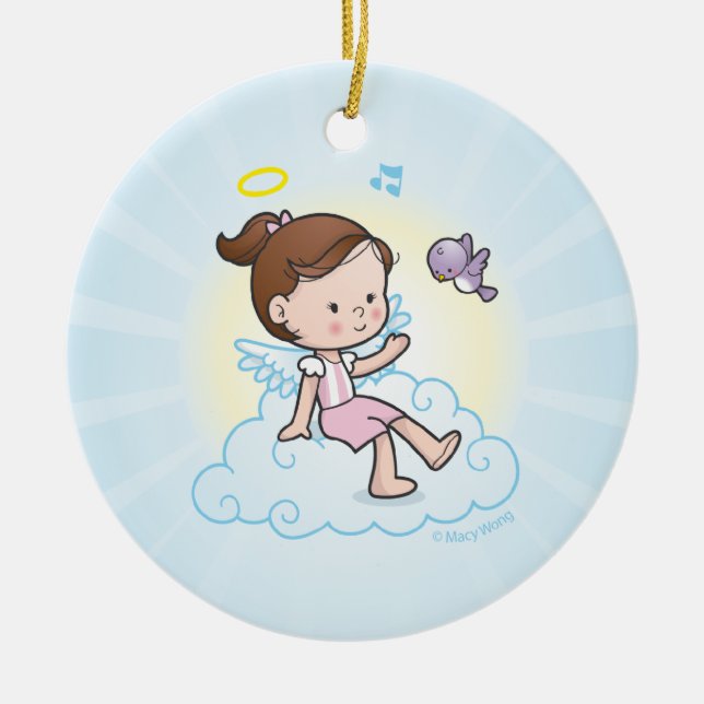 Little Angel Ceramic Ornament (Front)