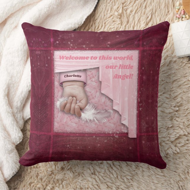 Little Angel (customizable)  Throw Pillow (Blanket)
