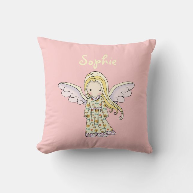 Little Angel Faerie Personalized Throw Pillow (Front)