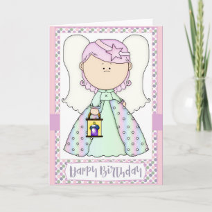 Little Angel Girl Birthday Greeting Card