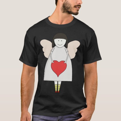 Little angel holding a heart T_Shirt