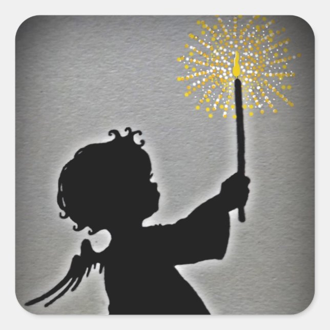 Little Angel Lets Her Light Shine Square Sticker (Front)