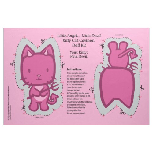 Little AngelLittle Devil Kitty Cat Doll Kit Fabric