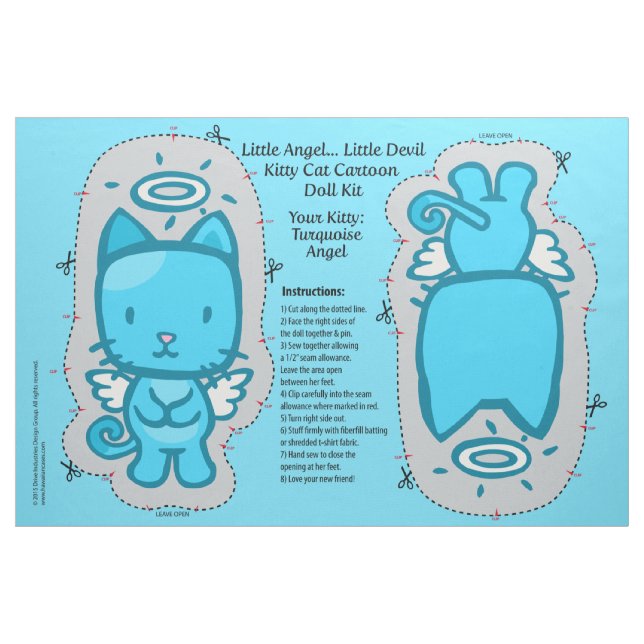 Little Angel...Little Devil Kitty Cat Doll Kit Fabric (Fat Quarter)