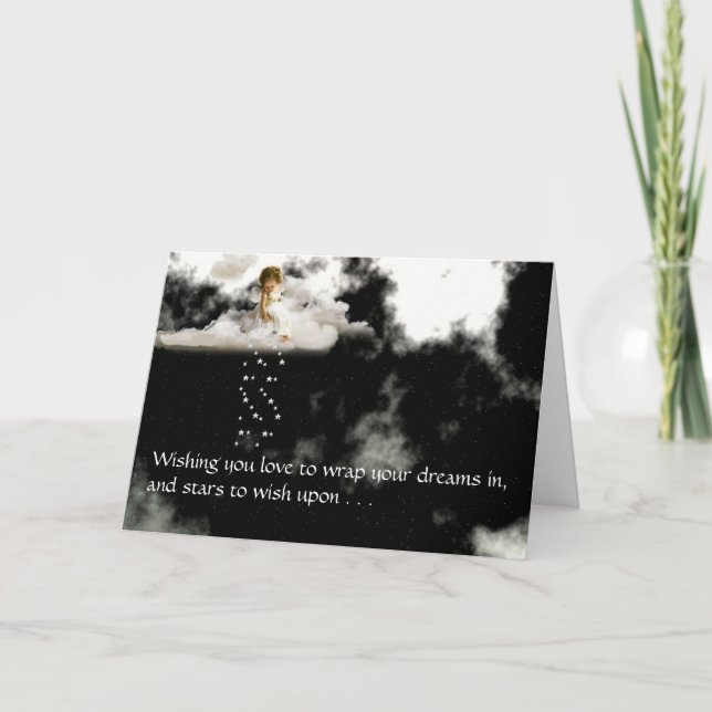 Little Angel on a Cloud Birthday Card (Front)