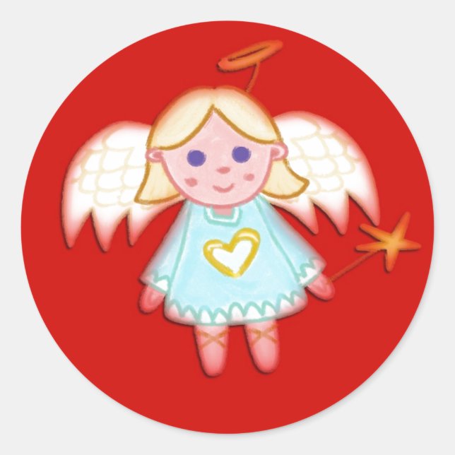 Little Angel on Red Sticker (Front)