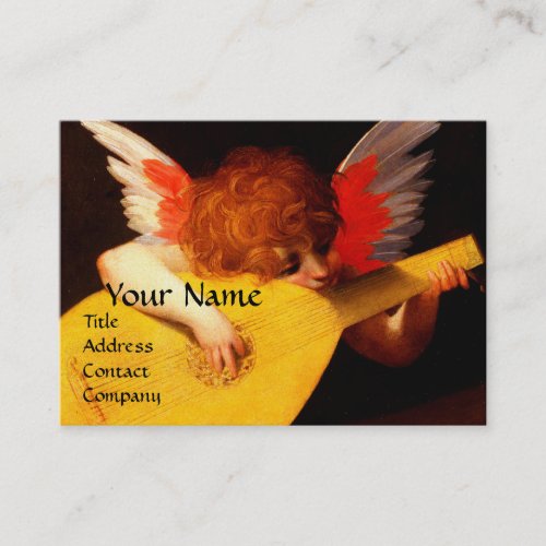 LITTLE ANGEL PLAYING LUTE  Music Making Cherub Business Card