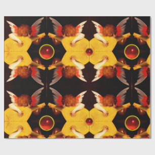 LITTLE ANGEL PLAYING LUTE Music Making Cherub Gems Wrapping Paper