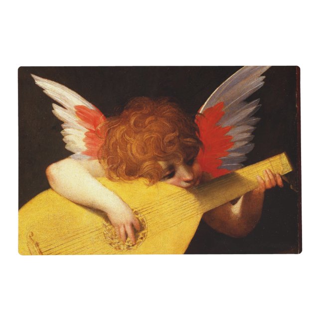LITTLE ANGEL PLAYING LUTE Music Making Cherub Placemat (Front)