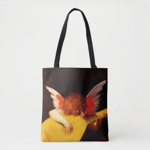 LITTLE ANGEL PLAYING LUTE Music Making Cherub Tote Bag