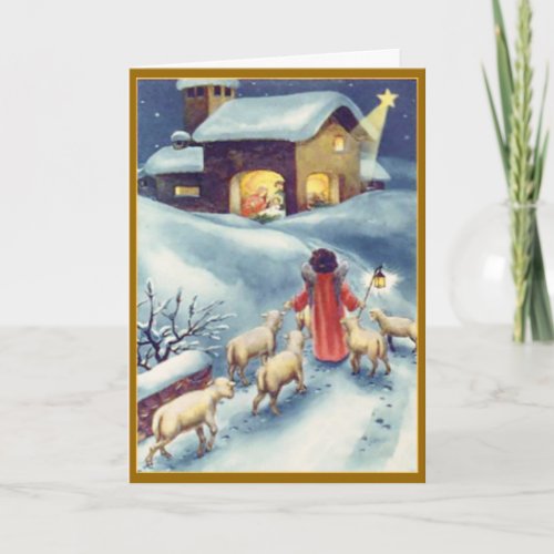 Little Angel Sheep Herder Custom Greetings Card