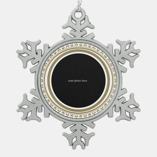 Little Angel - Snowflake Pewter Christmas Ornament (Front)