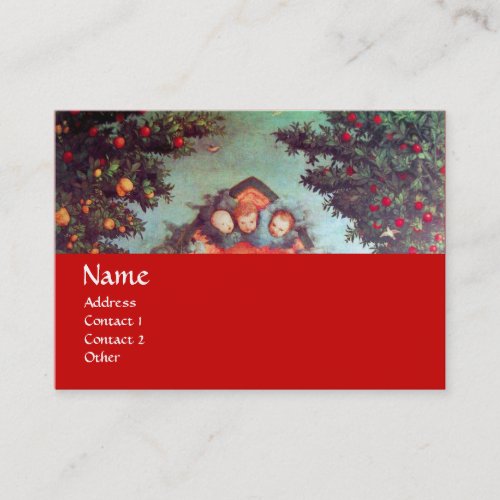 LITTLE ANGELS MONOGRAM antique blue red black Business Card