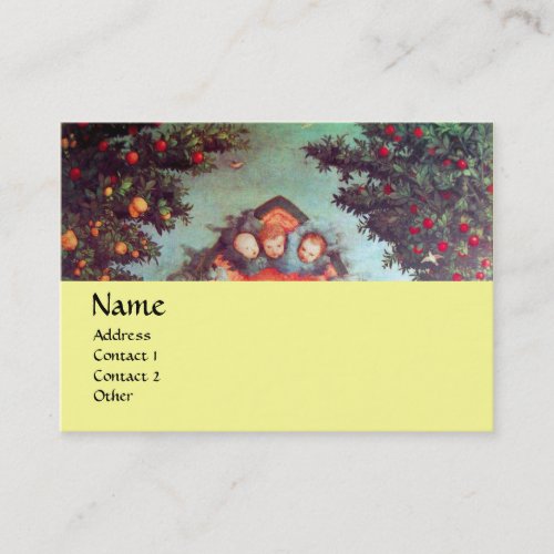 LITTLE ANGELS MONOGRAM antique blue red yellow Business Card