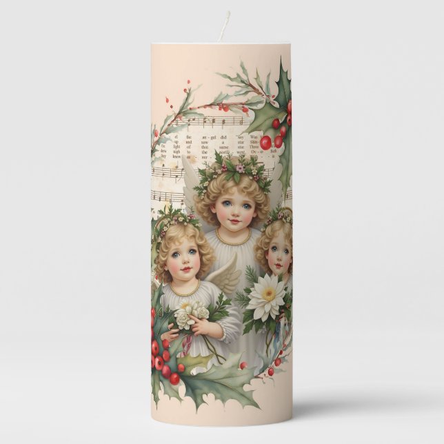 Little Angels Noel Pillar Candle (Front)