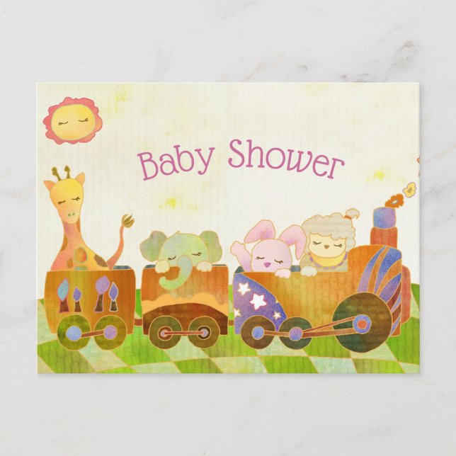 Little Animals Baby Shower Invitation Postcard (Front)