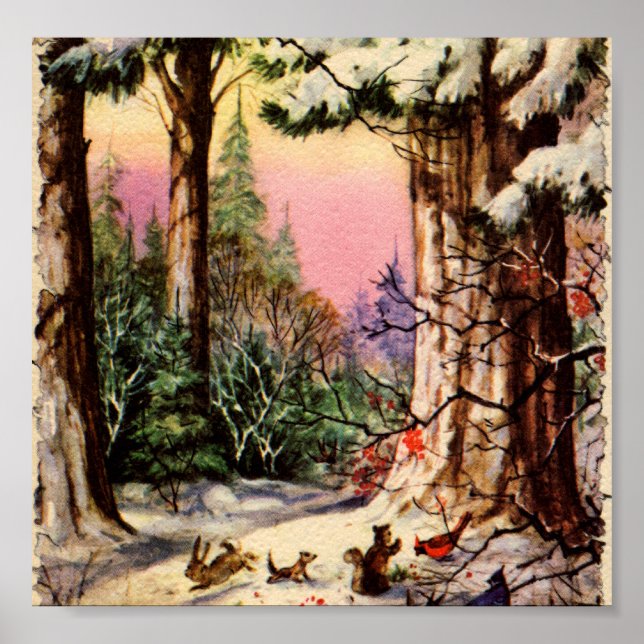 Little Animals in the Snow Poster (Front)