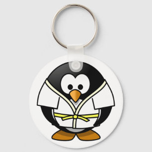 Little animated judo penguin Cute Keychain