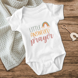 Little Answered Prayer Rainbow Cute Fun Baby Bodysuit