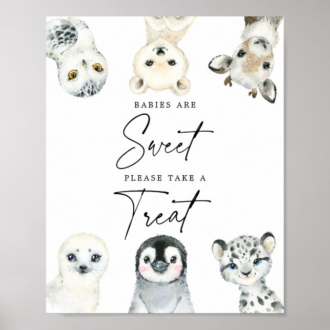 Little Arctic Baby Shower Babies Are Sweet Sign (Front)