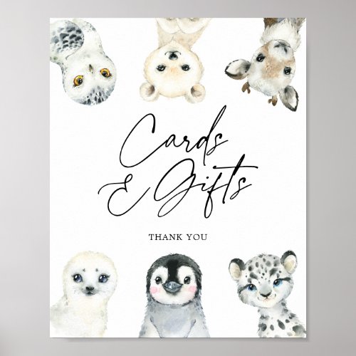 Little Arctic Baby Shower Cards and Gifts Sign