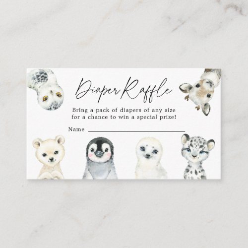 Little Arctic Diaper Raffle Baby Shower Card