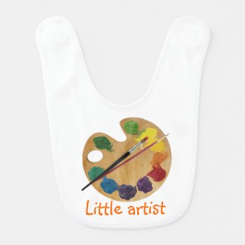 Little Artist Colorful Palette Rainbow Color Wheel Baby Bib by Ink_Ribbon at Zazzle