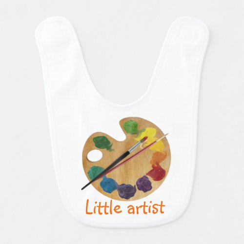 Little artist colorful palette rainbow color wheel baby bib