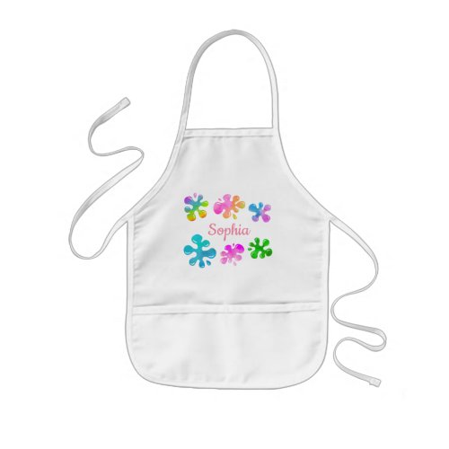 Little Artist Painting Art Girl Splats Rainbow Kids Apron