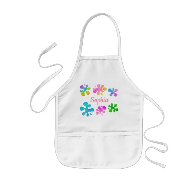 Little Artist Painting Art Girl Splats Rainbow Kids' Apron (Front)