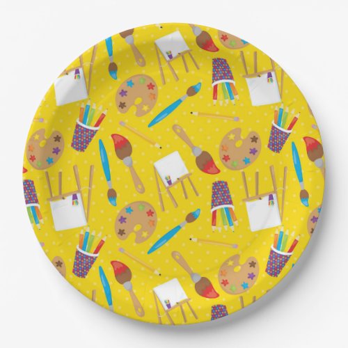 Little Artist pattern Paper Plates
