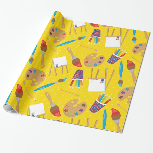 Little Artist pattern Wrapping Paper (Unrolled)
