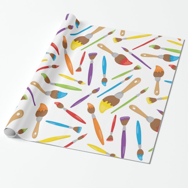 Little Artist pattern Wrapping Paper (Unrolled)