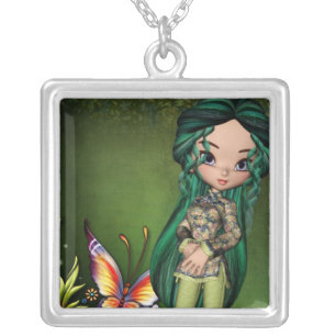 Little Asian Girl 7 Fantasy Artwork Necklace