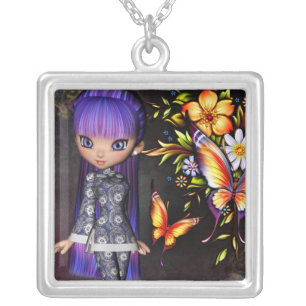 Little Asian Girl 8 Fantasy Artwork Necklace