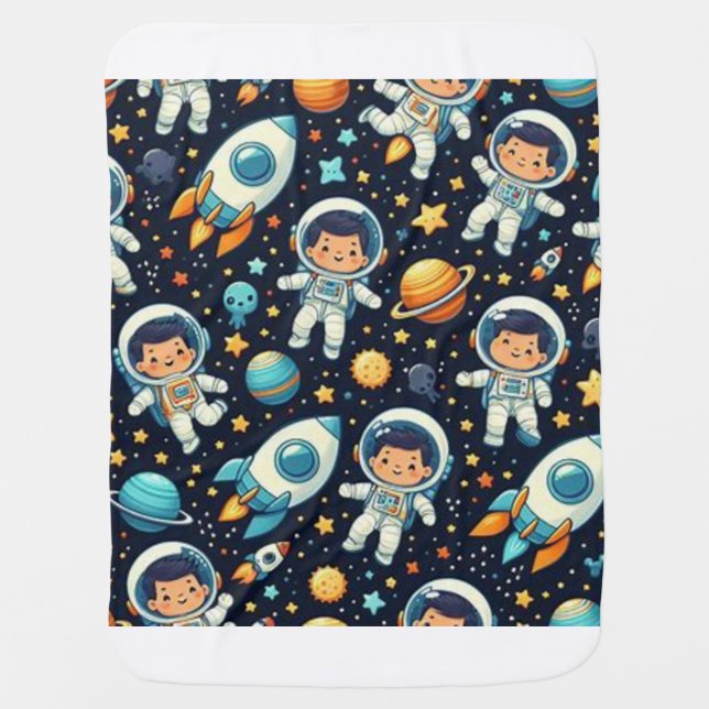 Little Astronaut baby blanket  (Front)
