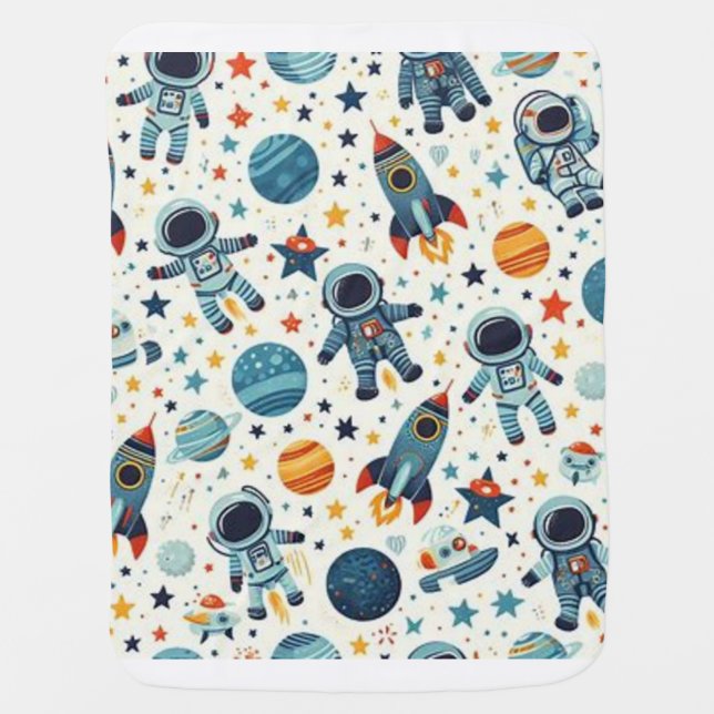 Little Astronaut baby blanket  (Front)
