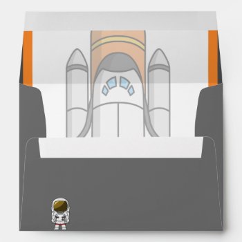 Little Astronaut & Spaceship Birthday Envelope by Iggys_World at Zazzle