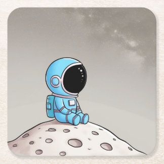 Little astronaut square paper coaster