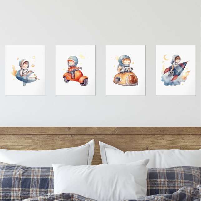Little Astronaut's Universe  Wall Art Sets (Bedroom)