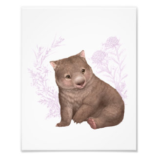 Little Aussie Friends - Wombat - Coloured Photo Print